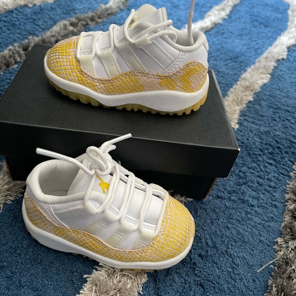 Kids White and Yellow Sneakers